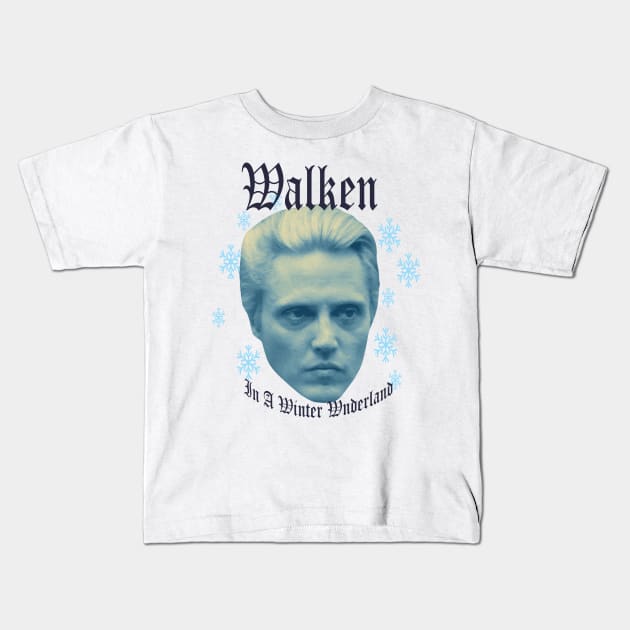 Walken In A Winter Wonderland Christmas Knit Kids T-Shirt by Angel arts